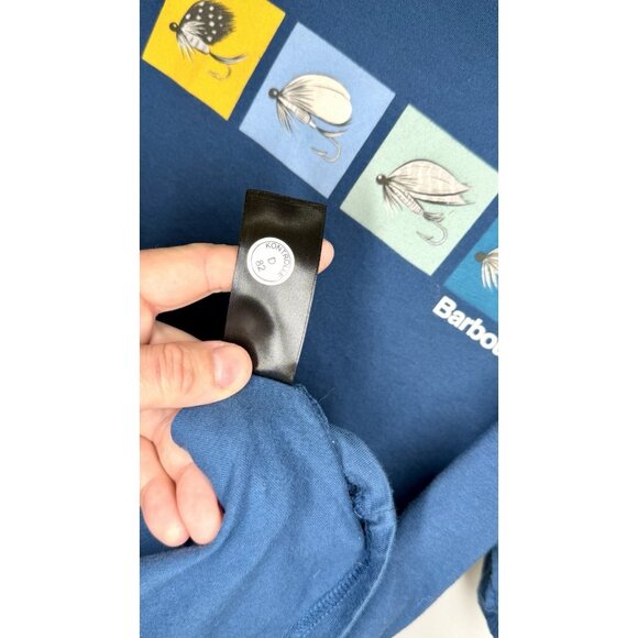 BARBOUR T-Shirt Fish Fly Tee / Estate Blue / Men’s Size Large - Picture 6 of 8